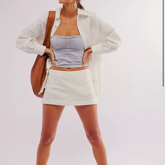Free People My Little Micro Mini Cotten-Linen Skort by Free-est - Picture 1 of 4